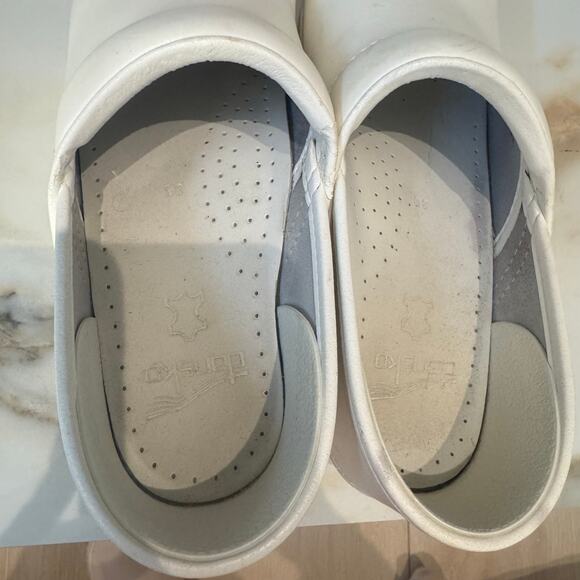 Dansko Professional White Leather Nursing Clogs Mules Slides Size 38 - Picture 4 of 9